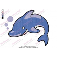 Blue Shark Embroidery Design